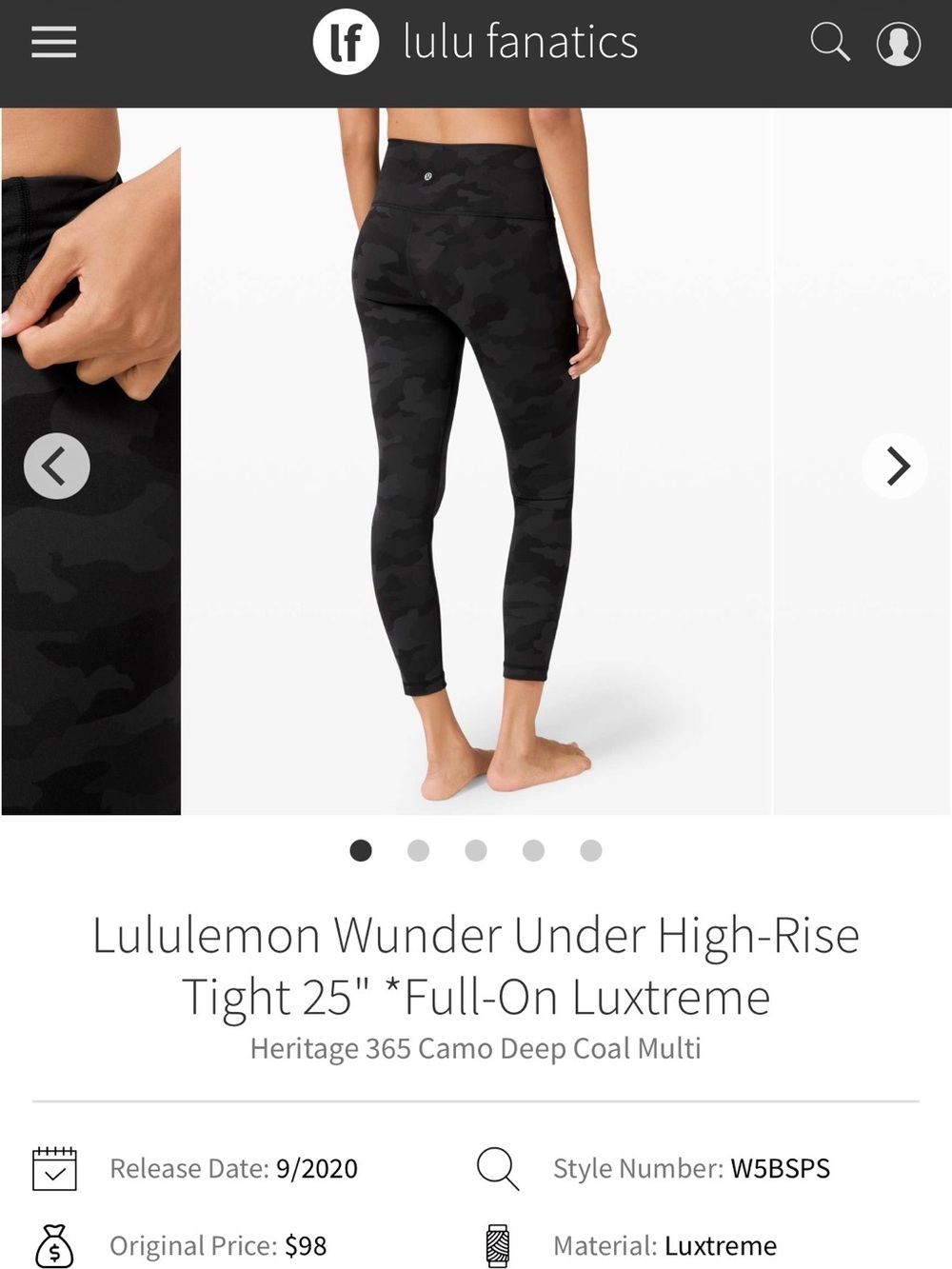 lululemon athletica wunder under 25” luxtreme - perfect condition